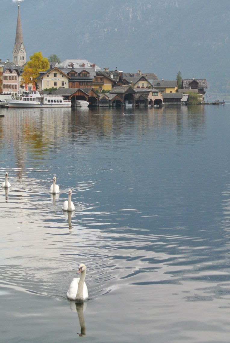 Hallstatt drops right down to the lake. Just beautiful.