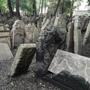 The old jewish cemetary in Prague was in use from the 13th century until the 18th. There are 10,000 graves chock-ablock