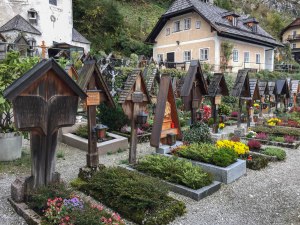 In Hallstatt, the catholic church has this beautiful cemetery with hand tended gardens at each gravesite. Remarkable.
